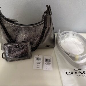 Coach Juliette 25 Metallic Silver Shoulder Bag Set